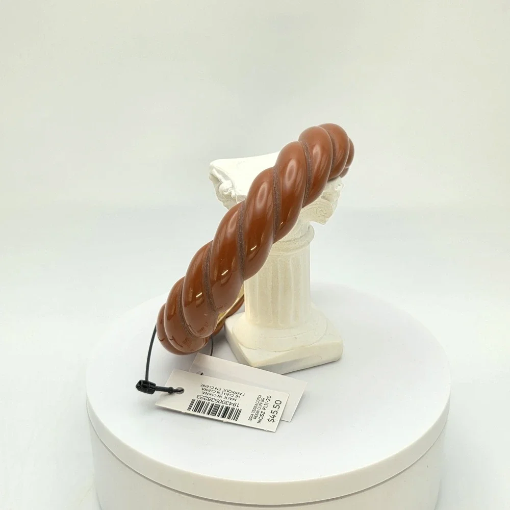 New! CHICO'S‎ Bria Terracotta Bracelet Resin Acrylic Bangle Gold Tone New W Tags
